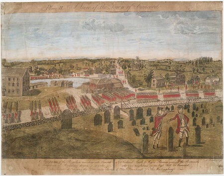Engraving of the Battle of Lexington and Concord by Amos DoLittle circa 1775