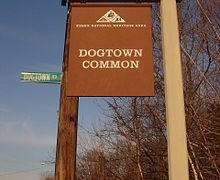Entrance to Dogtown Common on Cherry Street