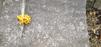 Mary Easty, Memorial Marker, Salem Witch Trials Memorial, Salem Mass, November 2015. Photo Credit: Rebecca Brooks