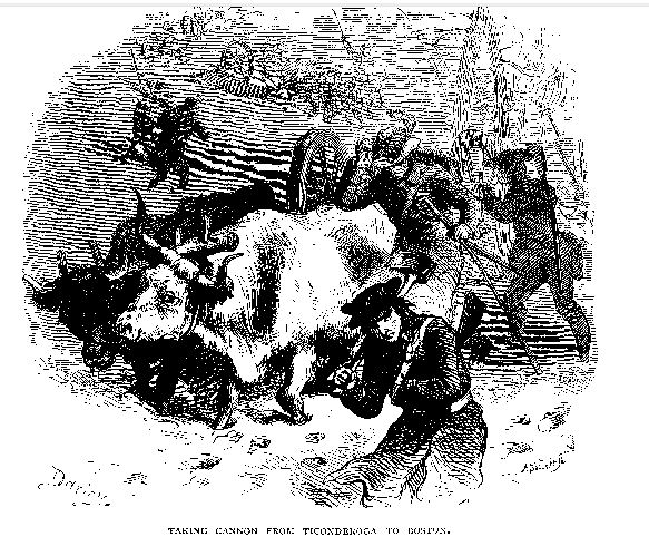 Taking Cannon from Ticonderoga to Boston, illustration published in Our Country, circa 1877