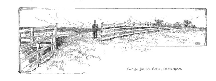 Site of George Jacob's grave, Danvers, illustration published in New England Magazine, circa 1892
