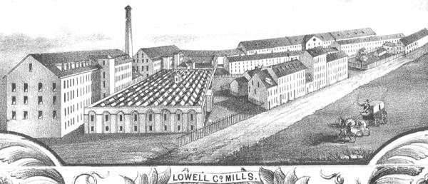 Plan of the city of Lowell, Massachusetts, illustration by Sidney and Neff, circa 1850