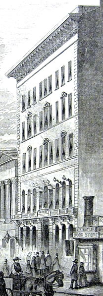 Parker House, School Street, Boston, Ma, illustration published in Ballous Pictorial, circa 1855