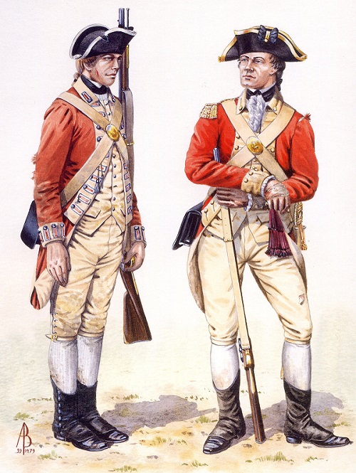 Soldier and Officer of the 27th Regiment of Foot in the British Army