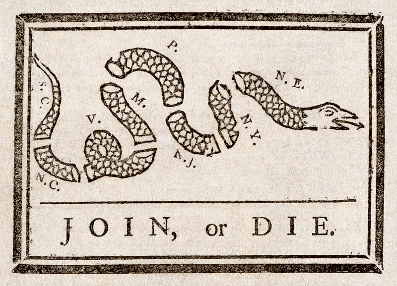 Benjamin Franklin's Join or Die political cartoon