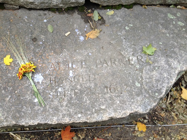 Alice Parker, Memorial Marker, Salem Witch Trials Memorial, Salem Mass