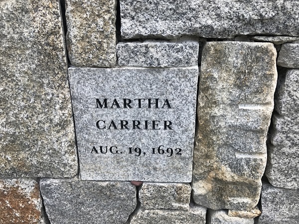 Martha Carrier Memorial Marker, Proctor's Ledge Memorial, Salem, Mass 