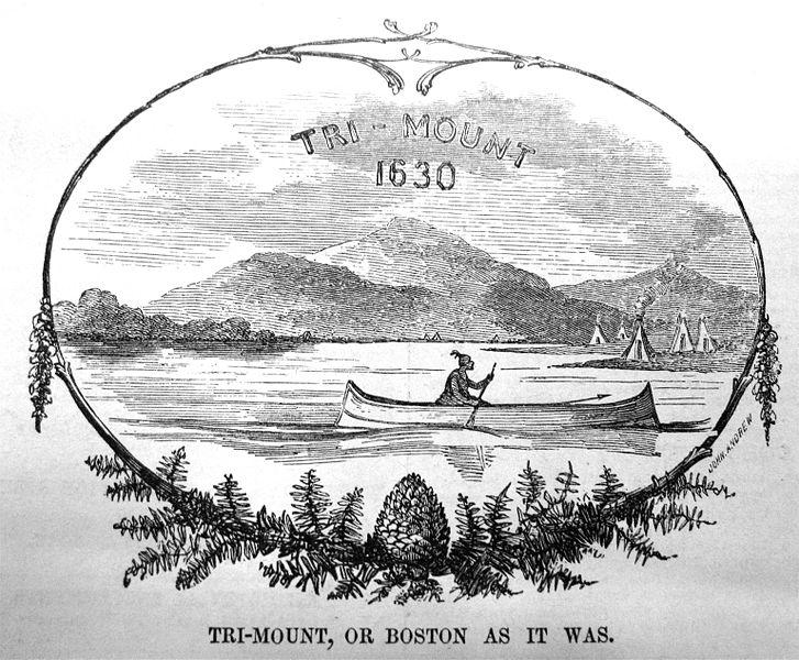 Trimount or Boston as it was, illustration published in Gleasons pictorial, circa 1850