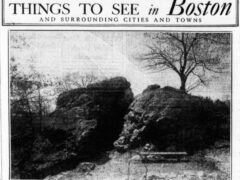 Dungeon Rock, Lynn. Photo published in Boston Post circa 1940