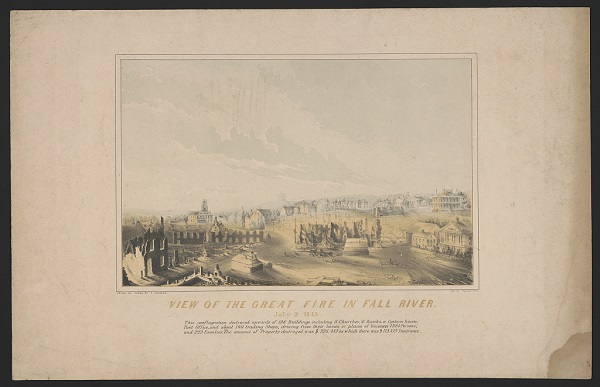 View of the great fire in Fall River. July 2, 1843