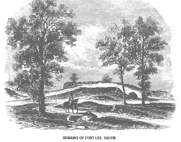 Remains of Fort Lee Salem, illustration published in the Pictorial Field-Book of the War of 1812, circa 1869