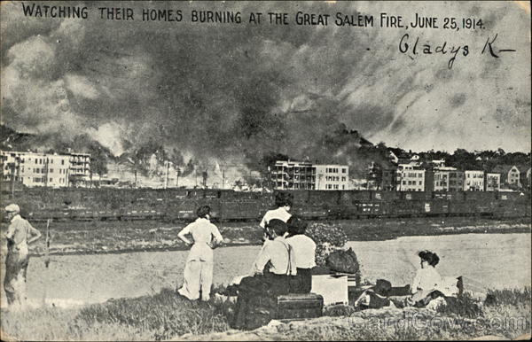 Watching Their Homes Burn at the Great Salem Fire, June 25, 1914, Salem, Mass
