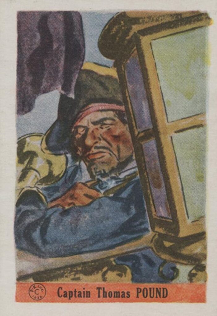 A 1936 Jolly Roger Cups Pirate card of the pirate Thomas Pound 