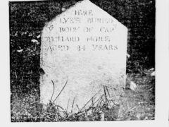 Richard More's headstone, Salem, Mass. Photo published in the New York Tribune in 1902.