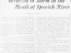 News report about the Ada K. Damon shipwreck. Published in the Newburyport Morning Herald on December 29, 1909.