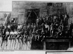 Day Shift at the Davis Mine. Photo published in the Boston Herald on January 13, 1907.